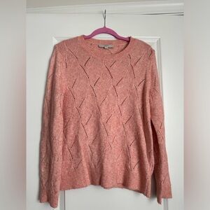 LOFT Pink Pointelle Sweater Sz. L